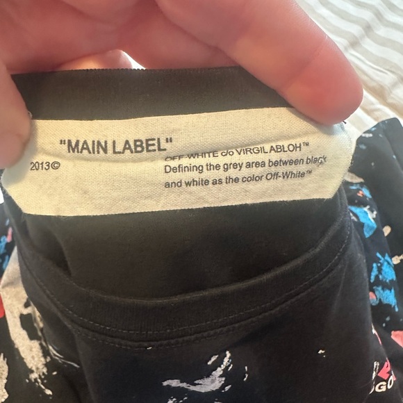 OFF WHITE Main Label Virgil Abloh Paint Splatter Shirt Mens Size XXL - Picture 10 of 15